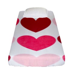 Valentine S Day Hearts Fitted Sheet (single Size) by Nexatart