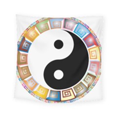 Yin Yang Eastern Asian Philosophy Square Tapestry (small) by Nexatart