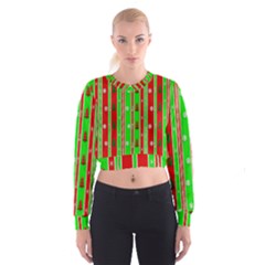 Christmas Paper Pattern Women s Cropped Sweatshirt by Nexatart