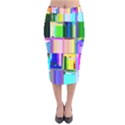 Glitch Art Abstract Velvet Midi Pencil Skirt View1