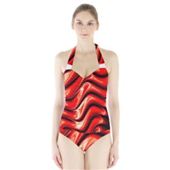 Fractal Mathematics Abstract Halter Swimsuit by Nexatart