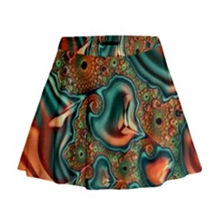 Painted Fractal Mini Flare Skirt by Fractalworld