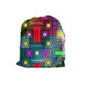 Art Rectangles Abstract Modern Art Drawstring Pouches (Large)  View1