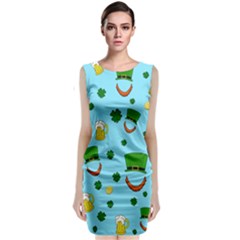 St  Patrick s Day Pattern Sleeveless Velvet Midi Dress by Valentinaart