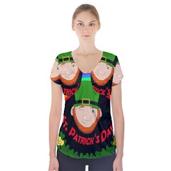 St  Patrick s Day Short Sleeve Front Detail Top by Valentinaart