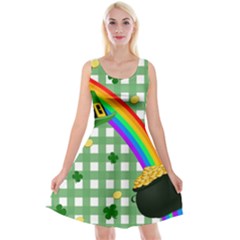 St  Patrick s Day Rainbow Reversible Velvet Sleeveless Dress by Valentinaart