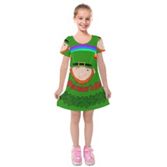 St  Patrick s Day Kids  Short Sleeve Velvet Dress by Valentinaart