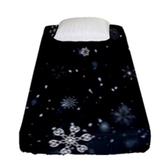 Snowflake Snow Snowing Winter Cold Fitted Sheet (single Size) by Nexatart