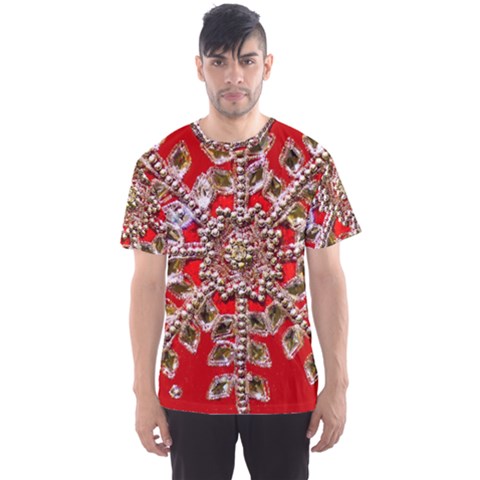 Snowflake Jeweled Men s Sport Mesh Tee by Nexatart