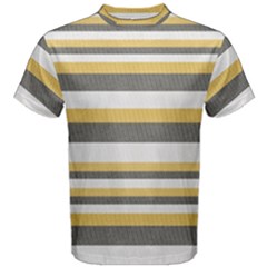 Textile Design Knit Tan White Men s Cotton Tee by Nexatart