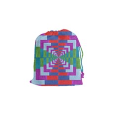 Texture Fabric Textile Jute Maze Drawstring Pouches (small)  by Nexatart