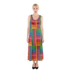 Texture Surface Rainbow Festive Sleeveless Maxi Dress by Nexatart