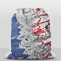 Water Reflection Abstract Blue Drawstring Bag (small) by Nexatart