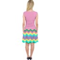 Easter Chevron Pattern Stripes Capsleeve Midi Dress View2