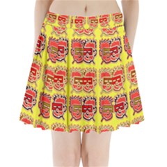 Funny Faces Pleated Mini Skirt by Amaryn4rt