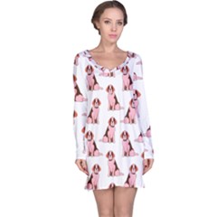 Dog Animal Pattern Long Sleeve Nightdress by Amaryn4rt