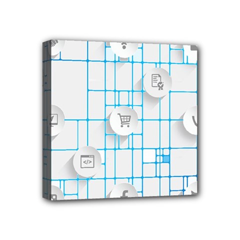 Icon Media Social Network Mini Canvas 4  X 4  by Amaryn4rt