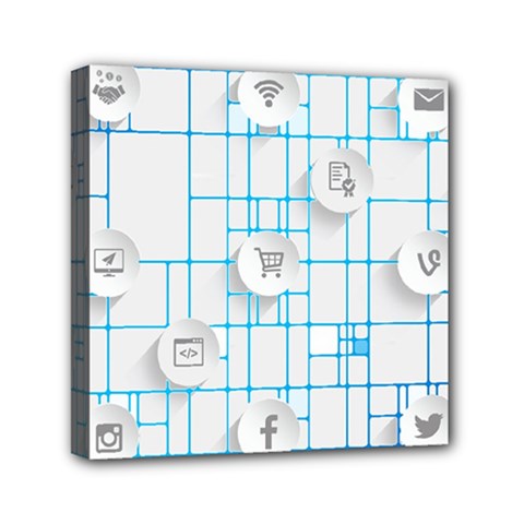 Icon Media Social Network Mini Canvas 6  X 6  by Amaryn4rt