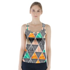 Abstract Geometric Triangle Shape Racer Back Sports Top by Amaryn4rt
