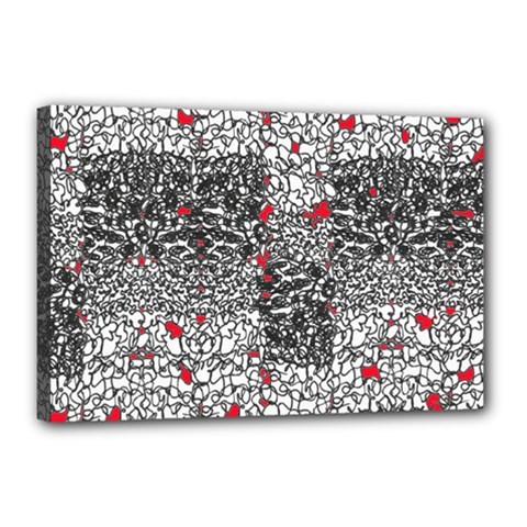 Sribble Plaid Canvas 18  X 12  by Amaryn4rt