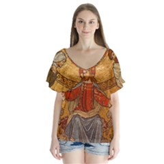 Gold Jesus Flutter Sleeve Top by boho