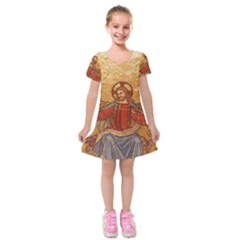 Gold Jesus Kids  Short Sleeve Velvet Dress by boho