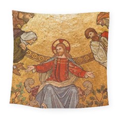 Gold Jesus Square Tapestry (large) by boho