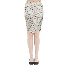 Mustaches Midi Wrap Pencil Skirt by boho