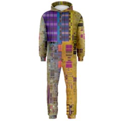 Circuit Board Pattern Lynnfield Die Hooded Jumpsuit (men)  by Simbadda