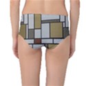 Fabric Textures Fabric Texture Vintage Blocks Rectangle Pattern Mid-Waist Bikini Bottoms View2