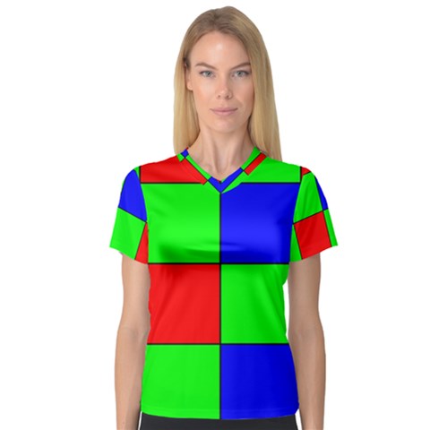 Bayer Pattern Women s V-neck Sport Mesh Tee by Simbadda