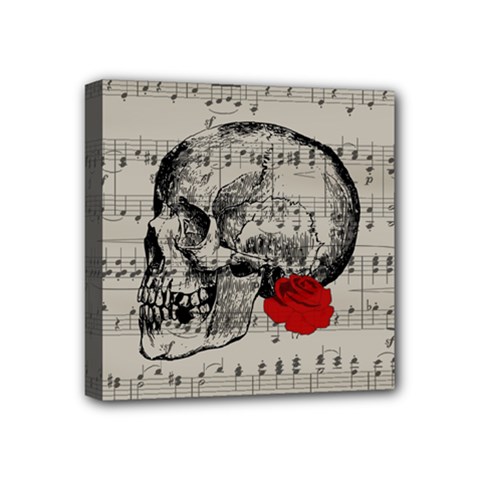 Skull And Rose  Mini Canvas 4  X 4  by Valentinaart