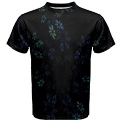 Fractal Pattern Black Background Men s Cotton Tee by Simbadda