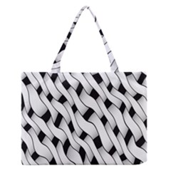 Black And White Pattern Medium Zipper Tote Bag by Simbadda