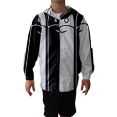 Texture Cats Black White Hooded Wind Breaker (kids) by Simbadda