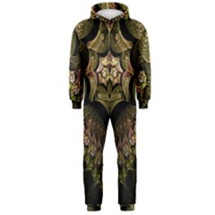 Fractal Abstract Patterns Gold Hooded Jumpsuit (men)  by Simbadda