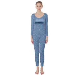 Fine Line Pattern Background Vector Long Sleeve Catsuit by Simbadda