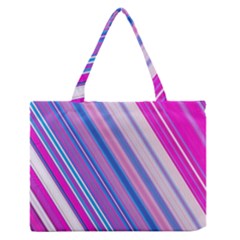 Line Obliquely Pink Medium Zipper Tote Bag by Simbadda
