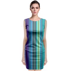 Color Stripes Sleeveless Velvet Midi Dress by Simbadda