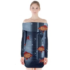 Natural Habitat Long Sleeve Off Shoulder Dress by Valentinaart