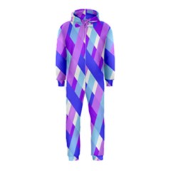 Geometric Plaid Gingham Diagonal Hooded Jumpsuit (kids) by Simbadda