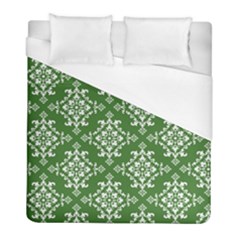 St Patrick S Day Damask Vintage Green Background Pattern Duvet Cover (full/ Double Size) by Simbadda