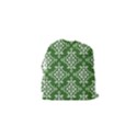 St Patrick S Day Damask Vintage Green Background Pattern Drawstring Pouches (XS)  View2