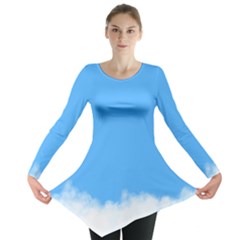 Blue Sky Clouds Day Long Sleeve Tunic  by Simbadda