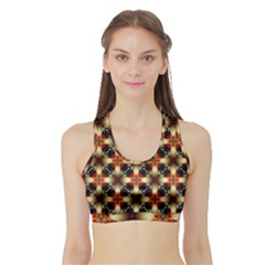 Kaleidoscope Image Background Sports Bra With Border by Simbadda