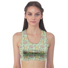 Cute Hamster Pattern Sports Bra by Simbadda