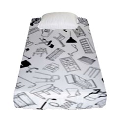 Furniture Black Decor Pattern Fitted Sheet (single Size) by Simbadda