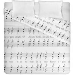 Jingle Bells Song Christmas Carol Duvet Cover Double Side (king Size) by Simbadda