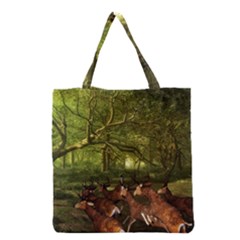 Red Deer Deer Roe Deer Antler Grocery Tote Bag by Simbadda