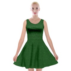 Texture Green Rush Easter Velvet Skater Dress by Simbadda